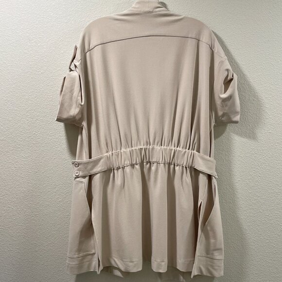 LYSSE "Ilaria" Short Sleeve Tunic Blazer Open Front Short Sleeve, Cream - L - Picture 2 of 15